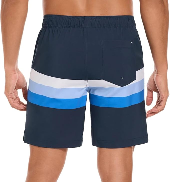Hurley Mens Swim Short (Dark Blue Stripes, Large)
