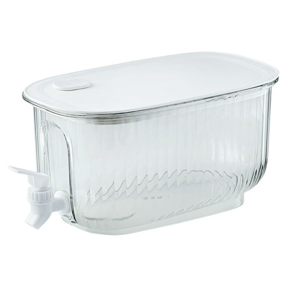Drink Dispenser with Spigot Leak Proof Water Pitcher with Faucet Large Capacity Beverage Container for Refrigerator