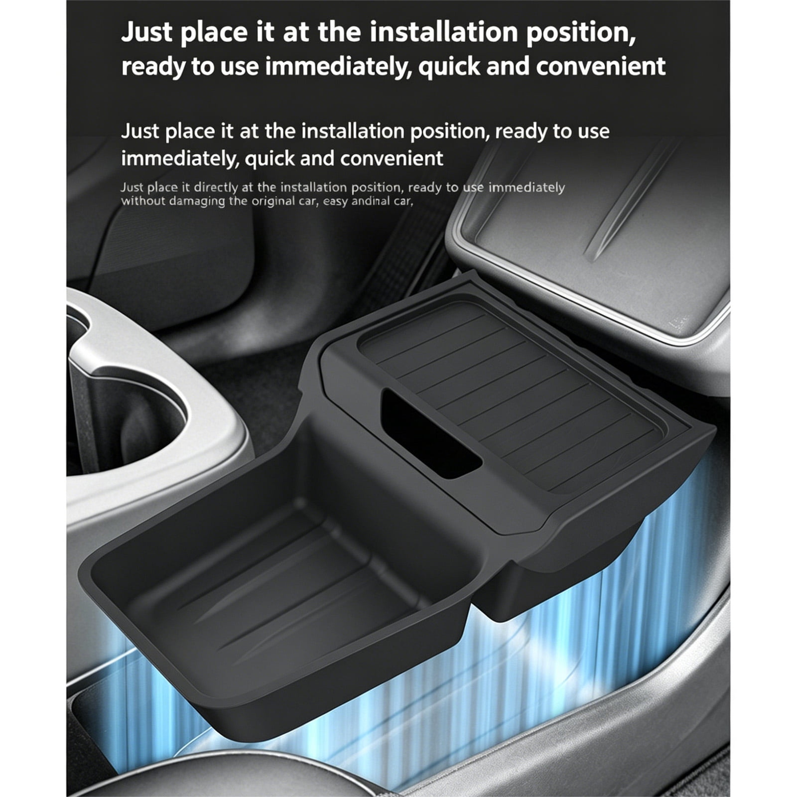 Hersfrd Lower Center Console Organizer Tray for Tesla Model Y Juniper Standard 2025 2026 Interior Storage Insert Tray for Model Y 2025 2026 Accessories