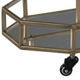 thumbnail image 3 of Octagonal Metal Bar Cart with Mirrored Top and Bottom Silver and Gold - Saltoro Sherpi, 3 of 5