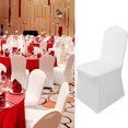thumbnail image 3 of DPTALR 1pcs White Flat Arched Front Covers Spandex Lycra Chair Cover Wedding Party A, 3 of 5