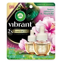 Air Wick Vibrant Plug-In Scented Oil Air Freshener Warmer Refills, Sweet Hibiscus and Magnolia, 2 Count
