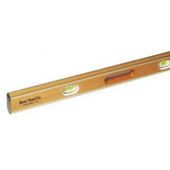 bon 11-382 24-inch mahogany brass bound level hand grooves, yellow vials