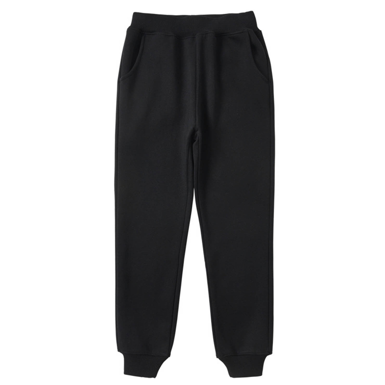 Xijirk Boys Pants Comfortable Casual Joggers with Elastic Waistband and Ankles Side Pockets Bottoms for Everyday Wear and School Wear Black 6-7 Years