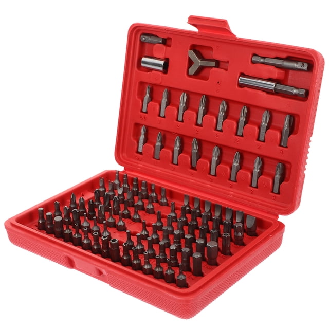 FUTUREORYY 100Pcs Impact Driver Bits Screwdriver Set for Workshop DIY Projects Maintenance Red