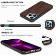 thumbnail image 6 of Solid Wood Phone Case for iPhone 13 Pro Max, Luxurious Natural Wood Grain Case with Drop Tested Shockproof Bumper and Camera Lens Protection Cover for iPhone 13 Pro Max (6.7) MW Walnut, 6 of 17
