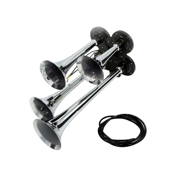 Altavoz de aire para tren, 4 trompetas, súper fuerte, dB, cobre, rendimiento estable, para coche Blanco M6