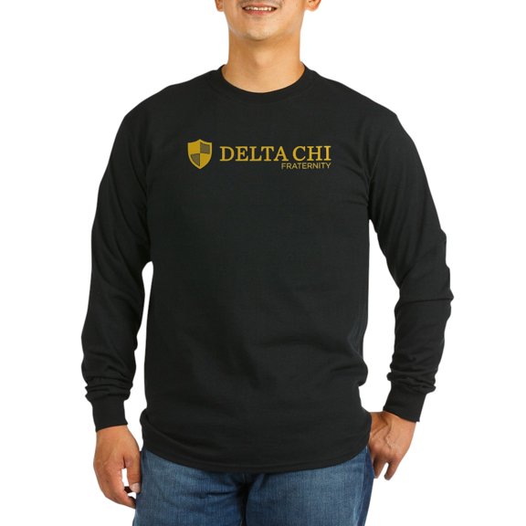 CafePress - Delta Chi Logo Yellow Long Sleeve T Shirt - Long Sleeve Dark T-Shirt