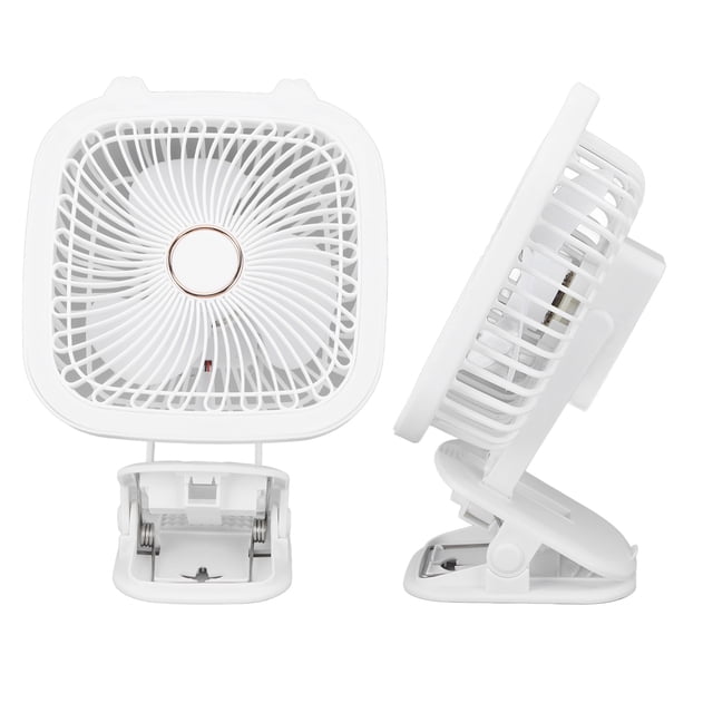 Ventilador Portátil Con Clip ANGGREK Luz LED Blanca Para Interior