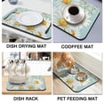 thumbnail image 4 of Washable Rubber Daisy Cute Floral Dish Drying Mats for Kitchen Counter Home Large Coffee Bar Pad Accessories and Decor for Utensils Stemware 19.5''x12'', 4 of 7