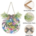 thumbnail image 2 of Coolnut Welcome1 Wild Field Flowers Welcome Sign for Front Door, Rustic Wooden Wall Sign with Artificial Leaves for Home Farmhouse Porch, 12" Round Home Decor, 2 of 7