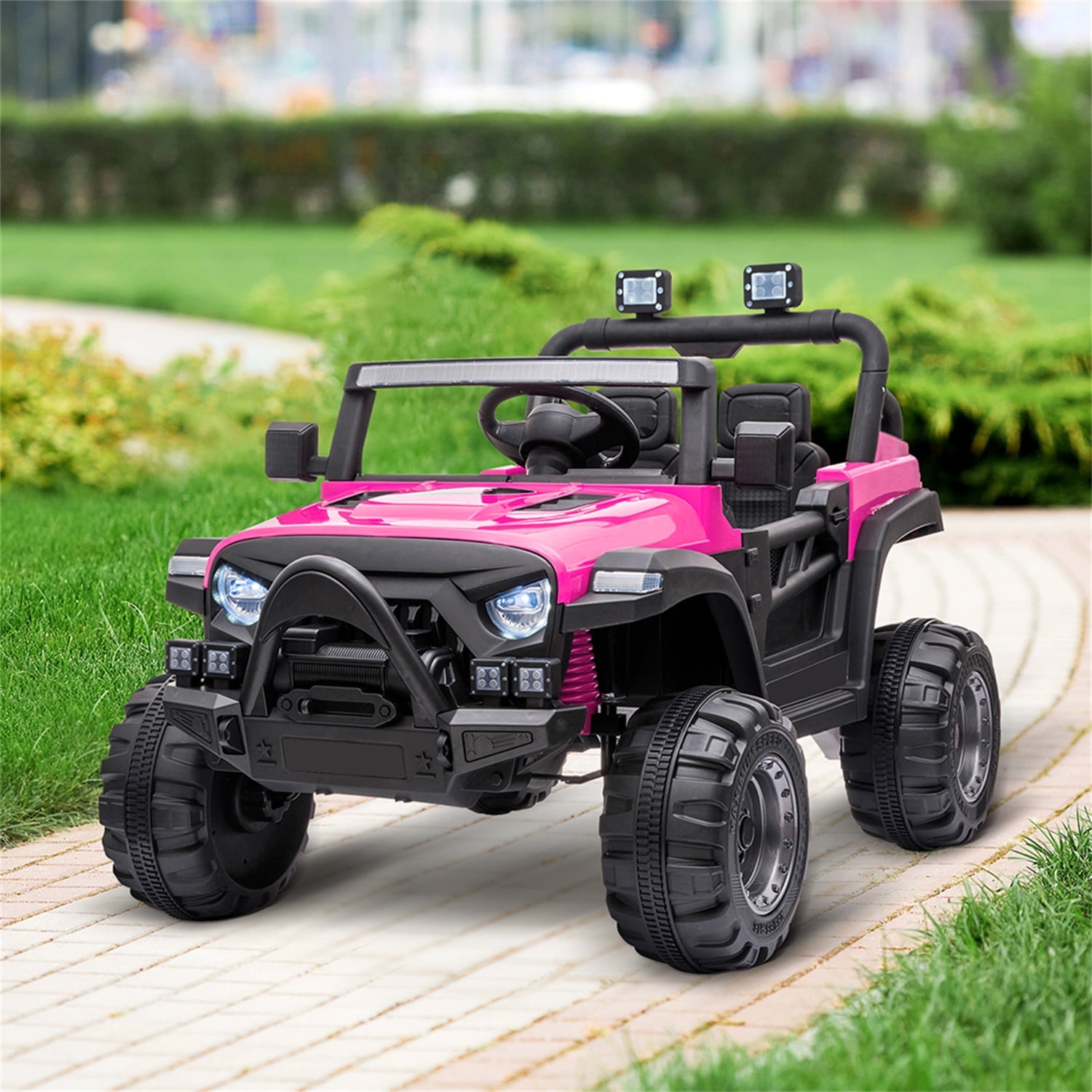 CIPACHO 12 V Electric Motorized Off-Road Vehicle, 2.4G Remote Control Kids Ride On Car with Head/Rear Lights, Music, Rear Spring Suspension, Pink CIPACHO 12 V Electric Motorized Off-Road Vehicle, 2.4G Remote Control Kids Ride On Car with Head/Rear Lights, Music, Rear Spring Suspension, Pink