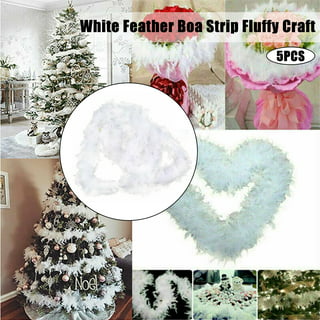 2M Christmas Tree White Feather Boa Strip Xmas Ribbon Party Garland  Decoration Apparel Fabric DIY Craft