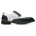 thumbnail image 3 of Santimon Men Oxford Shoes Brogue Lace Up Pointed Toe Formal Dress Shoes Black-white 6 US, 3 of 7