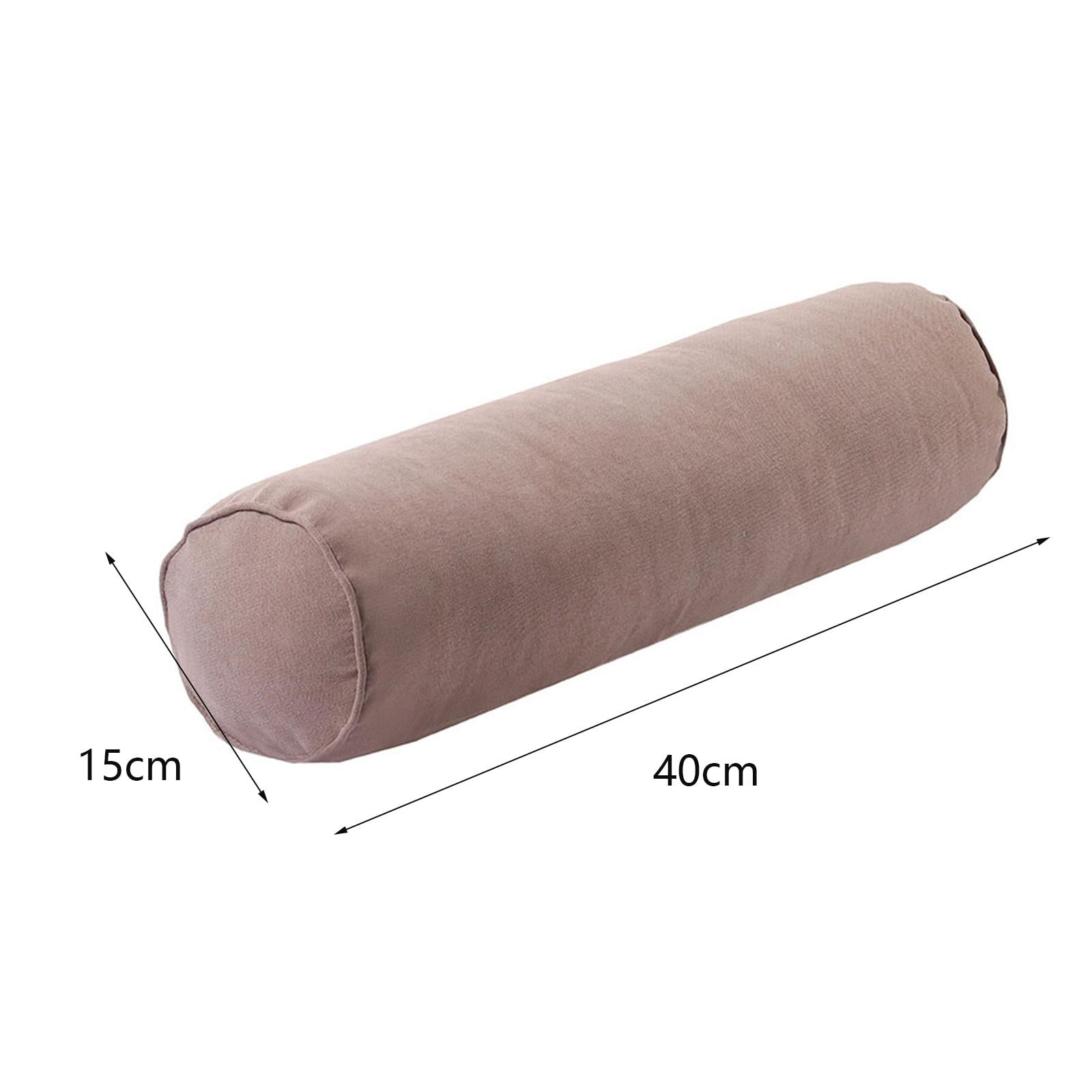 EHJRE Cervical Neck Roll Pillow Made of Hollow Cotton, Comfortable, Soft, Neck Pillow, Round Neck Roll Pillow for Abdomen, Ankles, Spine, Car, Knees Light coffee