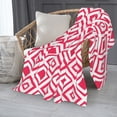 thumbnail image 2 of ZNDUO Abstract Seamless Geometric Flower Pattern Pattern Thickening Blanket, Fluffy Soft Cozy Flannel Throw Blankets, 80"x60" Inches, 2 of 8