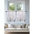 thumbnail image 4 of Lavender Floral Tier Curtains 24 Inch Length,Sheer Curtains for Bedroom Living Room Window Spring Flowers Botanical Plants Rod Pocket Drapes Kitchen Curtains Small Half Window 27.5"x24" 2 Panels, 4 of 6