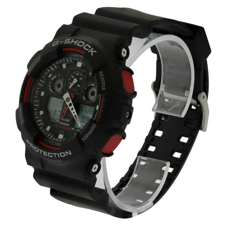 Casio, Male Quartz Analog Chronograph Alarm Watch, GA100-1A4, 51MM