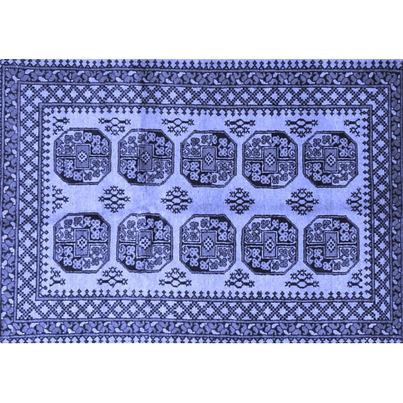 Ahgly Company Indoor Rectangle Southwestern Blue Country Area Rugs, 7' x 10'