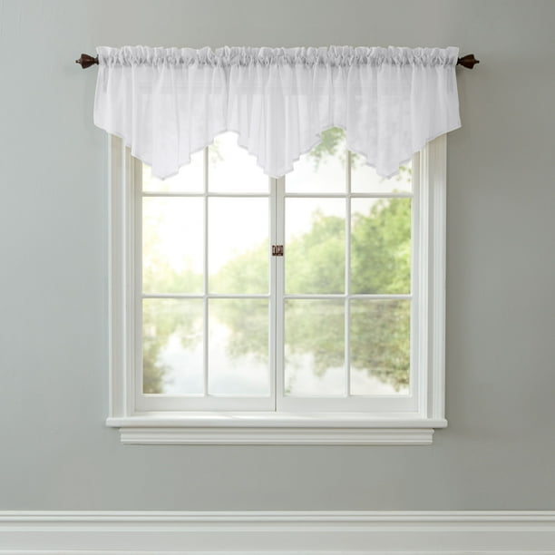 Brylanehome Sheer Voile Ascot Valance White Walmart Com Walmart Com