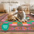 thumbnail image 4 of ODIKA Multicolor Geometric Squares Playful Flower Accents Decorative for Dining Room, Under Table, Home Office, Non-Slip Chair-Friendly, 4 of 7