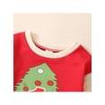 thumbnail image 4 of Baby Boys Girls Autumn Romper Long Sleeve O Neck Christmas Tree Print Patchwork Romper, 4 of 8