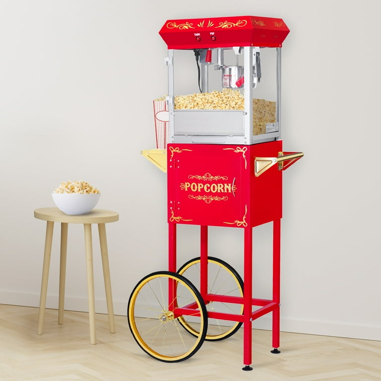Free Shipping Great Northern Popcorn 6oz Popcorn Machine with Cart and Warming Deck Red Walmart