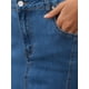 thumbnail image 5 of FALDA MAXI DE DENIM PARA MUJERES INSPIRE CHIC, CINTURA ALTA, AJUSTE CASUAL Y ACAMPANADA, FALDA LARGA DE JEAN M AZUL, 5 of 6