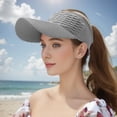 thumbnail image 4 of Ponytail Visor Hat for Women | Wide Brim Sun Protection Cap | Breathable Open Top, Quick Drying Fabric, Sweat Absorbent Band, Adjustable Fit, Summer Beach Activewear, 4 of 7