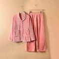 thumbnail image 2 of hotojiny Women Fuzzy Pajama Sets Long Sleeve Button Down Tops and Pants Pjs Plus Size Fleece Loungewear with Pockets, 2 of 7