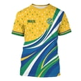thumbnail image 3 of 2026 Soccer Cup Dynamic Jersey for Men, Short Sleeve Crew Neck Athletic Tee with National Team Pattern & Ball Graphic for Match Day & Training Yellow 24, 3 of 7
