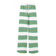 thumbnail image 6 of WTOBBY Women's Striped Print Wide Leg Pants Featuring High Waist Drawstring Loose Casual Design with Functional Pockets for Fashionable Wear ,Green L, 6 of 6