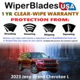 thumbnail image 2 of 2023 Jeep Grand Cherokee L Beam Wiper Blades Wipers w/1yr Warranty (Set of 3) w/Rear Wiper (WiperBladesUSA), 2 of 5