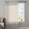 thumbnail image 3 of Blue Flower Semi Sheer Curtains Drapes for Living Room,Bedroom,French Doors Window 63 Inches Long,Spring Farmhouse Country Floral Plant Beige Rod Pocket Chiffon Curtain Drapery Voile Draperies Panel, 3 of 8