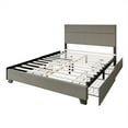 thumbnail image 5 of Home Design Kapaa Queen Upholstered Storage Platform Bed Frame with Horizontal Channel-Tufting and Side Drawers, Light Gray, Easy Assembly, 5 of 8