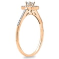thumbnail image 2 of 0.40 Carat (ctw) 18K Rose Gold Princess & Round Cut Diamond Ladies Bridal Halo Engagement Ring, 2 of 2