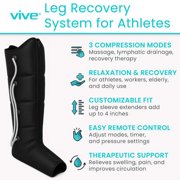 Vive Leg Compression Recovery System – Air Massage Boots for Athletes, Circulation & Pain Relief – Sequential Compression Device (SCD) for Swelling, Cramps, Lymphedema & Relaxation