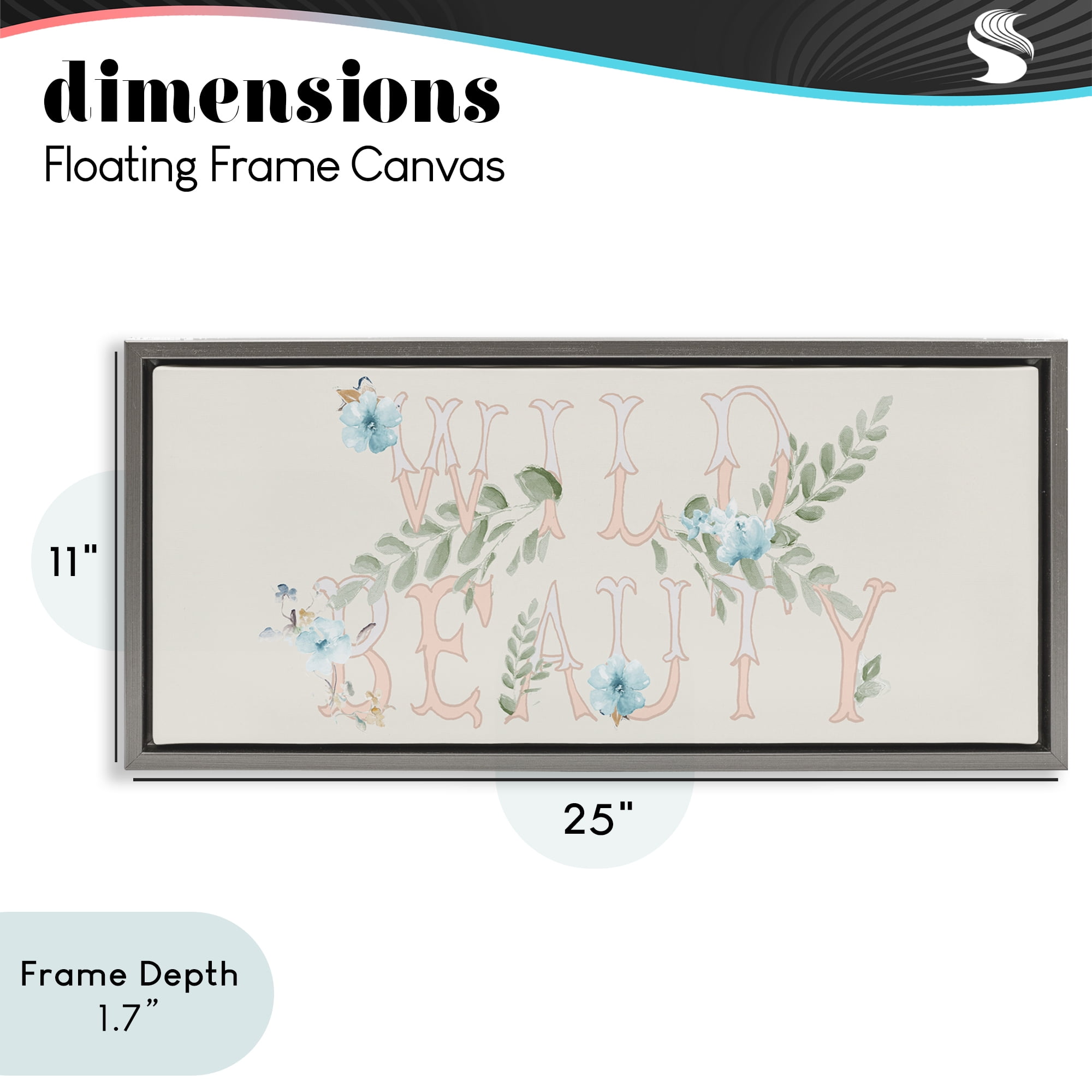 Stupell Industries Wild Beauty Florals Gray Framed Floater Canvas Wall Art, design by Patricia Pinto