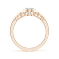 thumbnail image 2 of Angara Natural 1 Ct. Aquamarine with Diamond Vintage Inspired Ring in 14K Rose Gold for Women (Ring Size: 12), 2 of 9