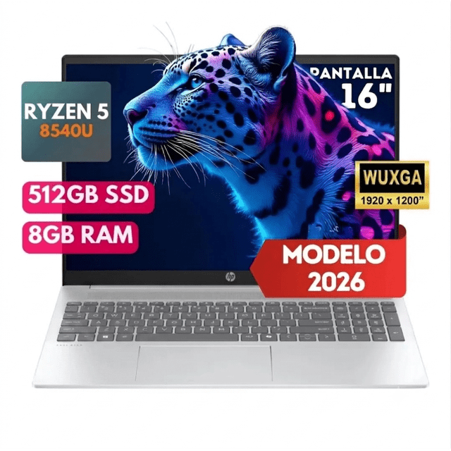 HP Omnibook 5 16 inch Laptop AMD Ryzen 5-8540U AI PC 8GB RAM 512GB SSD WIN 11 Glacier Silver 16-BC1052WM