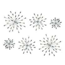 Zeckos Set of 6 Metal Silver Starburst Wall Sculptures - 12", 9", 6" Diameter