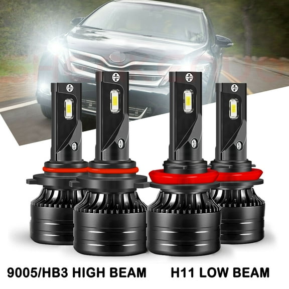 For Toyota Venza 2009-2016 LED Headlight 9005 H11 High/Low Beam 4x Bulbs