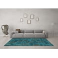 thumbnail image 3 of Ahgly Company Indoor Rectangle Patchwork Turquoise Blue Transitional Area Rugs, 7' x 10', 3 of 4