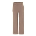 thumbnail image 5 of EDFBUYKRS Female Women Pants Casual Linen Pants Women Short Petite Women Stretch Twill Cropped Wide Leg Pant Women’S High Waist Casual Wide Leg Pants Xxl, 5 of 5