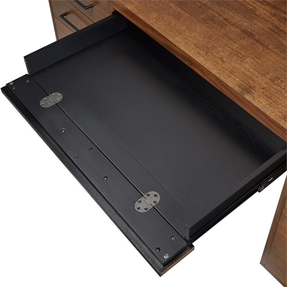 Scranton & Co Modern Wooden Executive Desk with Double Pedestal Design