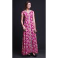 thumbnail image 3 of Bimba Robe Maxi Décontractée Sans Manches à Col en V Fendue devant Imprimée Boho pour Femmes - TTTG, 3 of 5