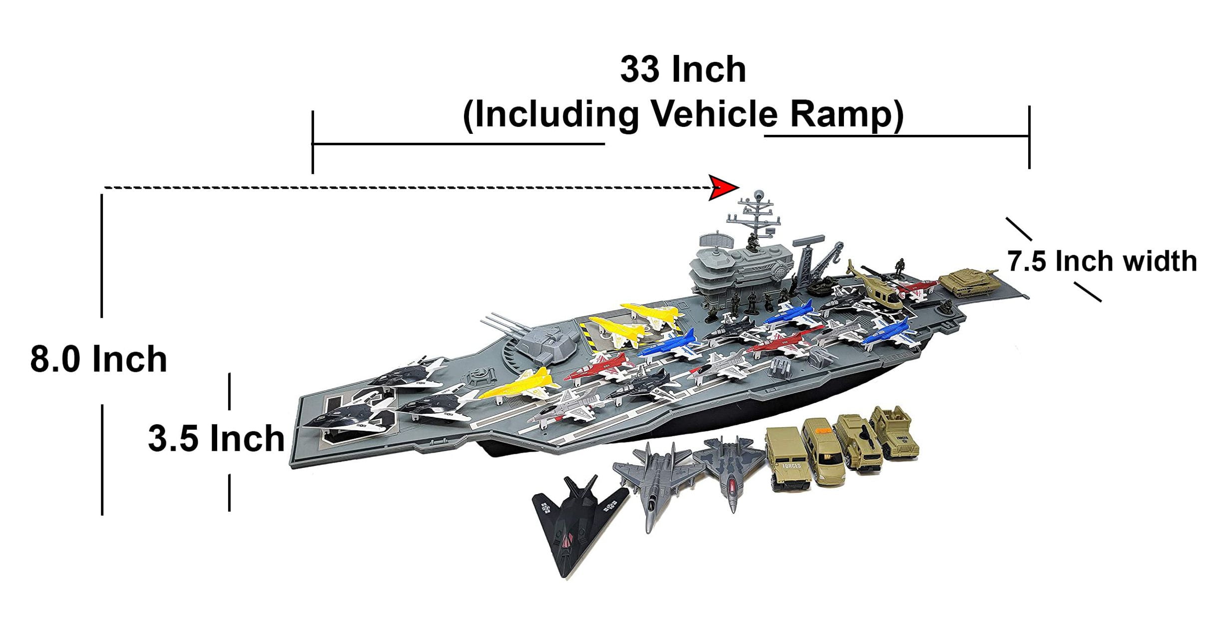 Toy Essentials 33 Inch Aircraft Carrier with Soldiers Jets