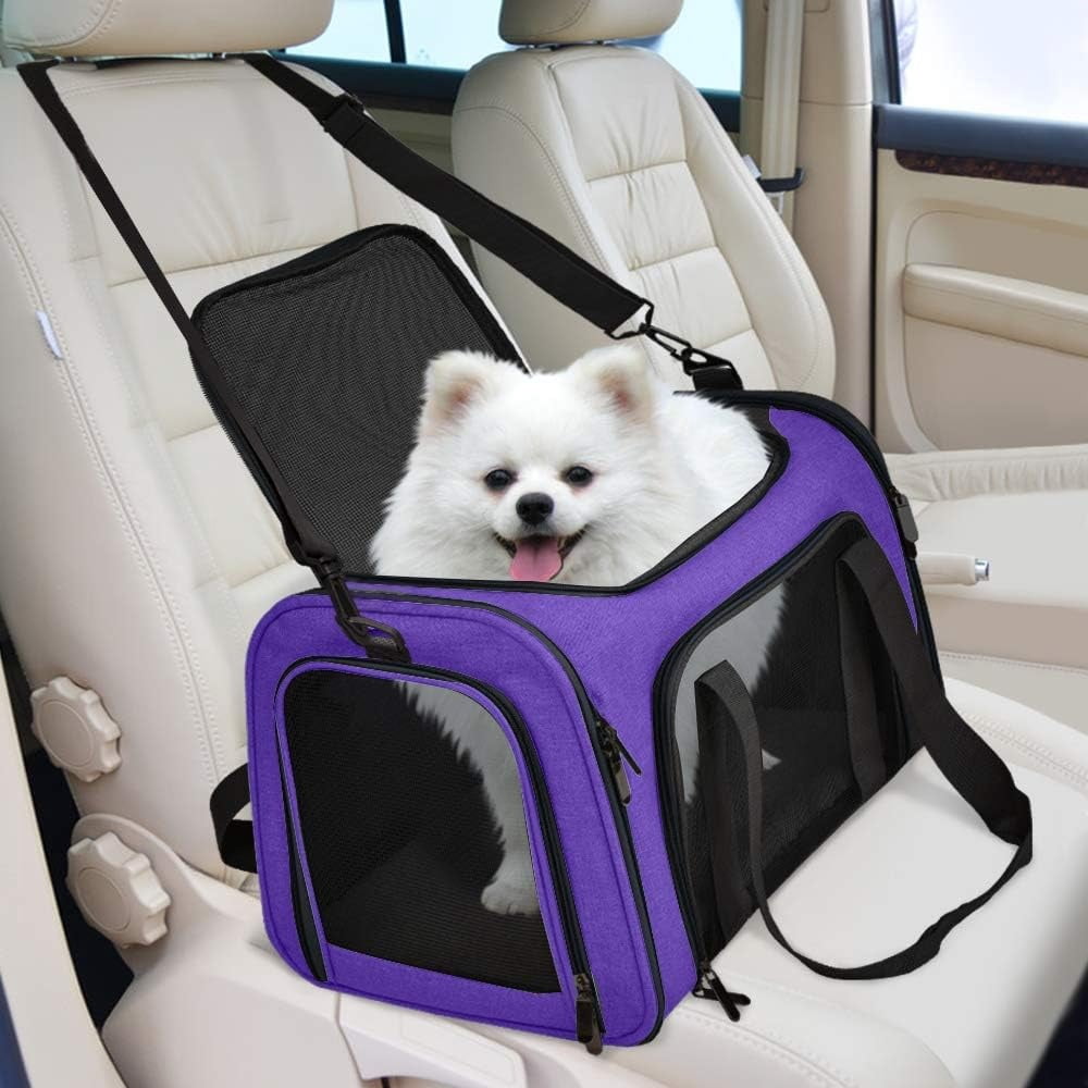 Cat, Dog Carrier for Small Medium Cats Puppies up to 15 Lbs, TSA Airline Approved Carrier Soft Sided, Collapsible Travel Puppy Carrier
