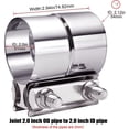 thumbnail image 2 of 2 Inch Exhaust Clamp, Lap Joint Exhaust Band Clamp Sleeve Coupler Stainless Steel (2Pcs), 2 of 7