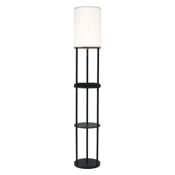 Adesso Charging Station Shelf Floor Lamp